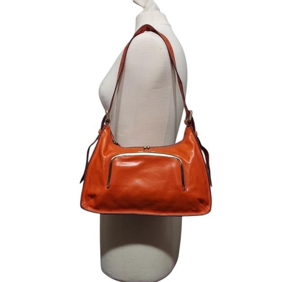 Hobo Leather Kisslock Zip Shoulder Bag Very Gently Loved - Picture 3 of 13